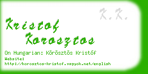 kristof korosztos business card