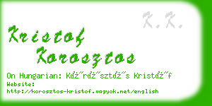 kristof korosztos business card